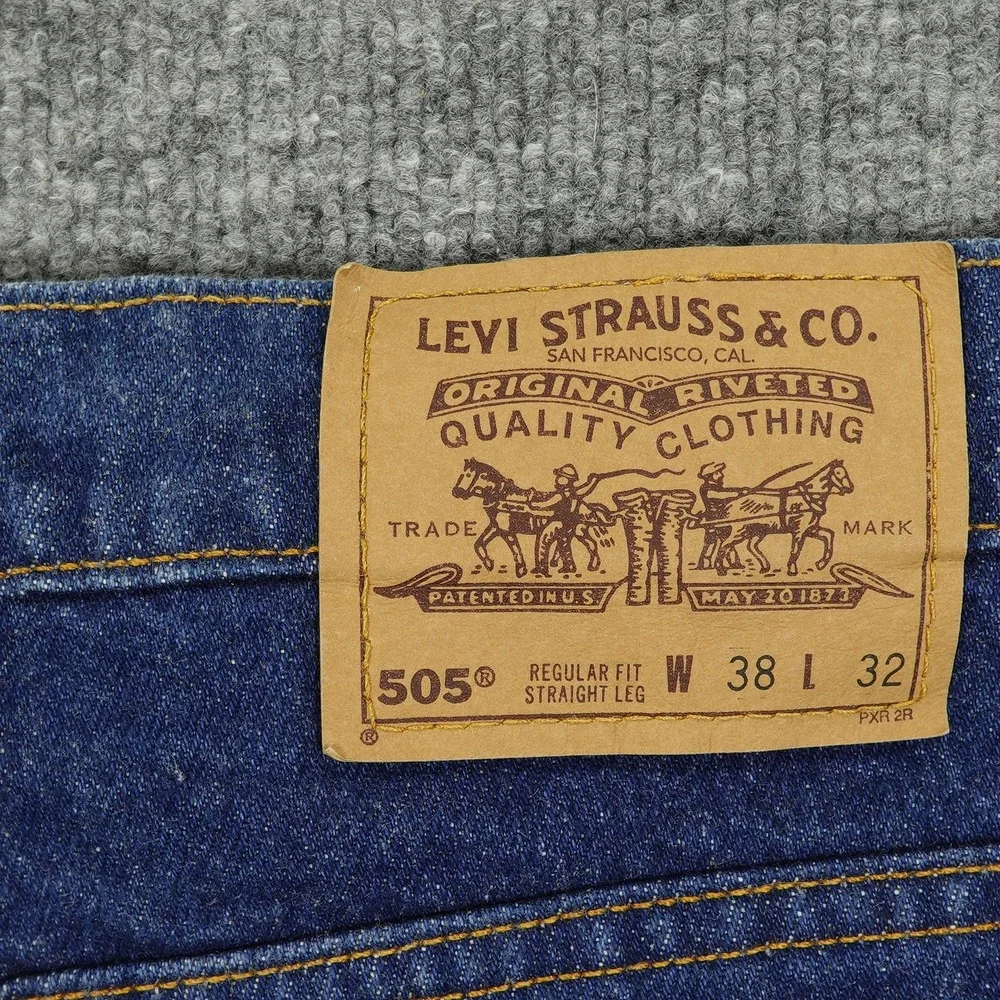 Vintage Levis 505 Orange Tab Jeans Mens 38x32 Blue Regular Fit Straight‎ Leg USA